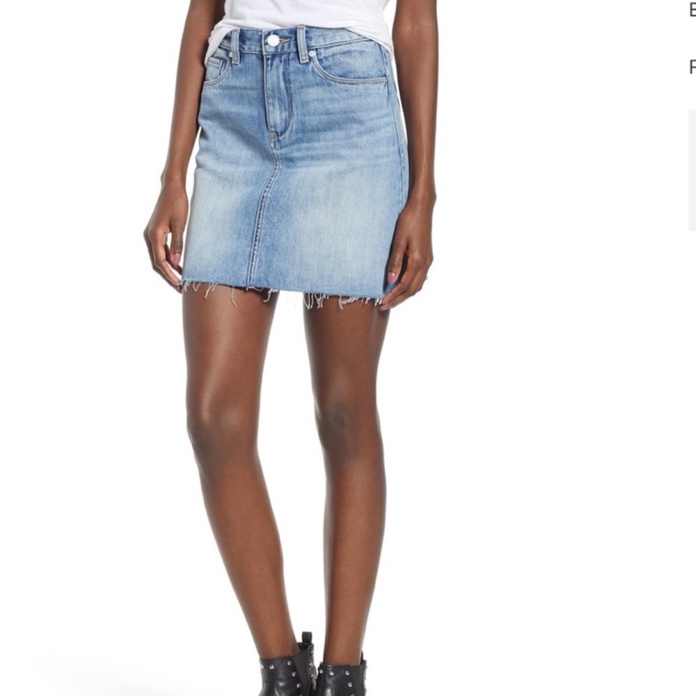 BlankNYC Raw Hem Denim Skirt, Size 26, 15” Length